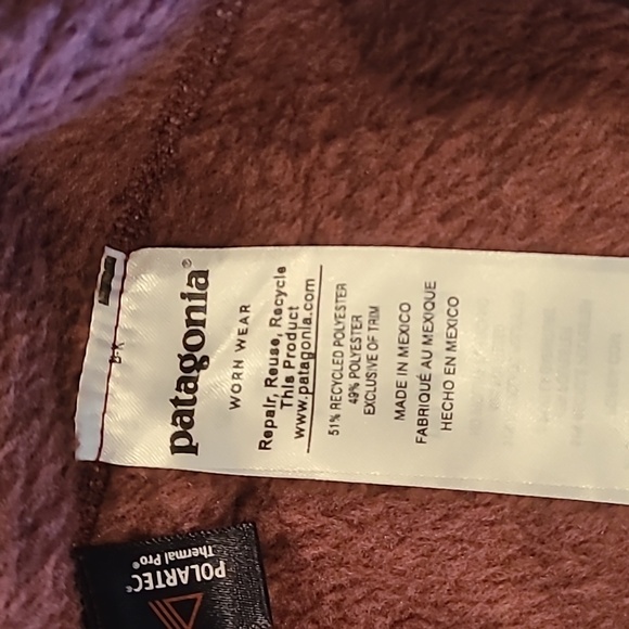 Patagonia Pullover Burgandy Polar Flece XS - Picture 11 of 11